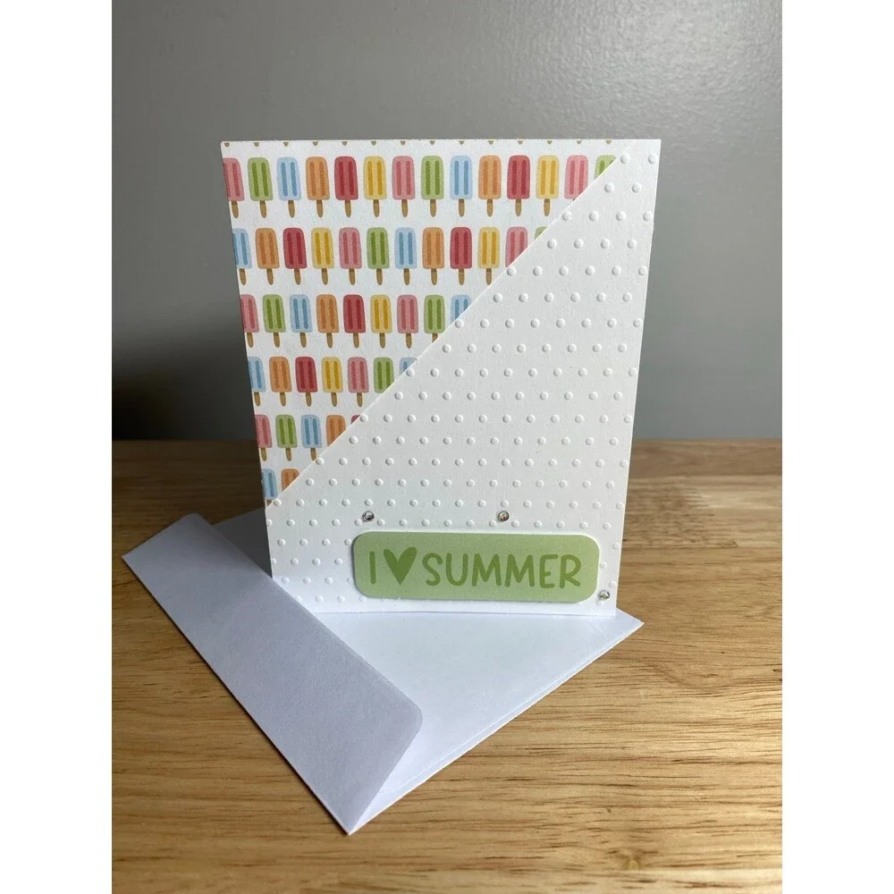 Handmade Summer Blank Greeting Card A2 & Envelope